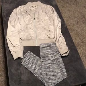 Zella work out jacket with matching zella leggings
